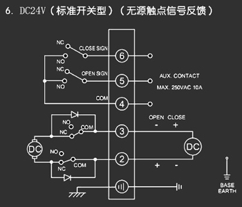 ＤＣ24Ｖ標準開關型<a href='http://m.sduq.cn/Product/diefa/diandongdiefa/' target='_blank'>電動<a href='http://m.sduq.cn/Product/diefa/' target='_blank'>蝶閥</a></a>接線圖